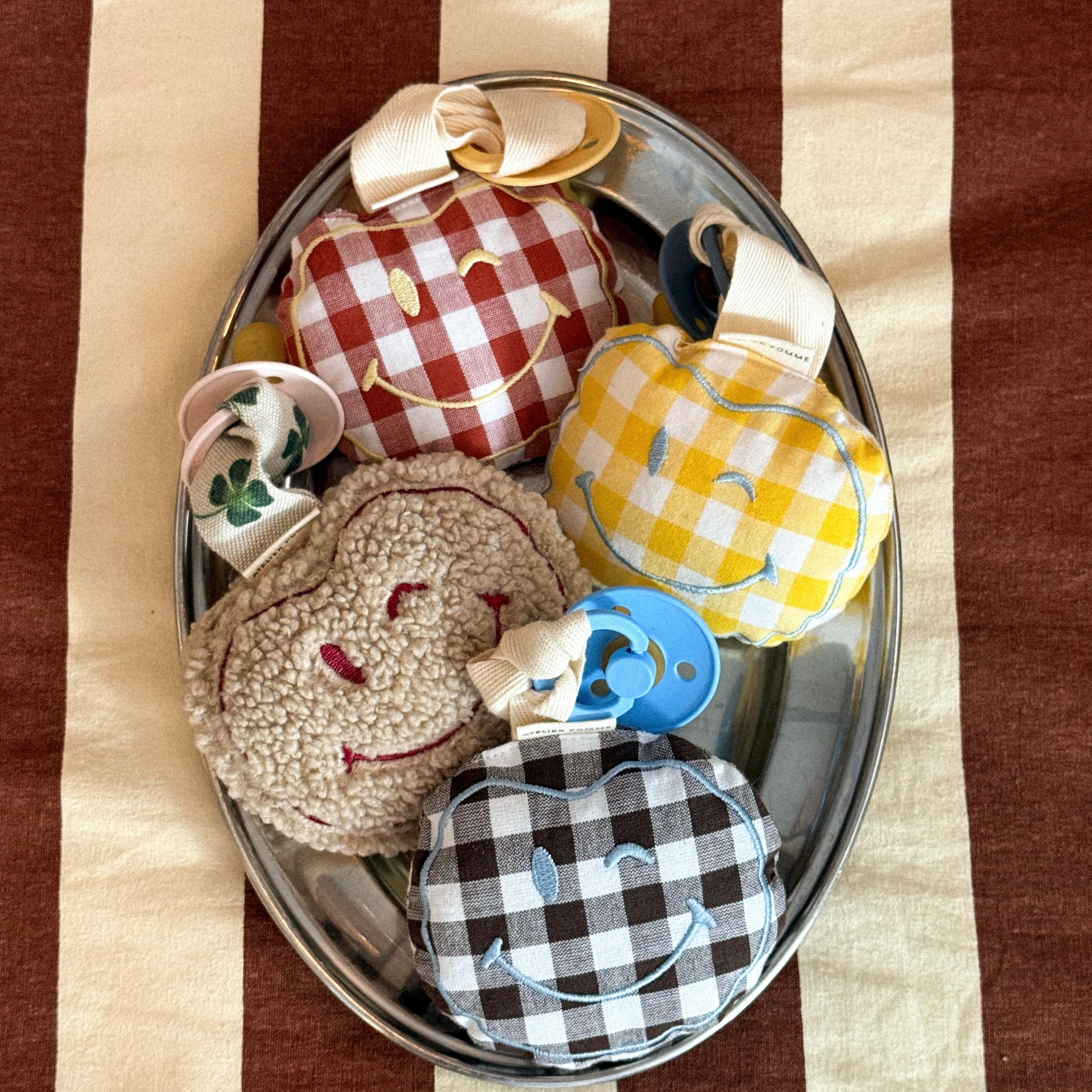 PACIFIER CLOTH - POMME - CHECKED BUTTER YELLOW