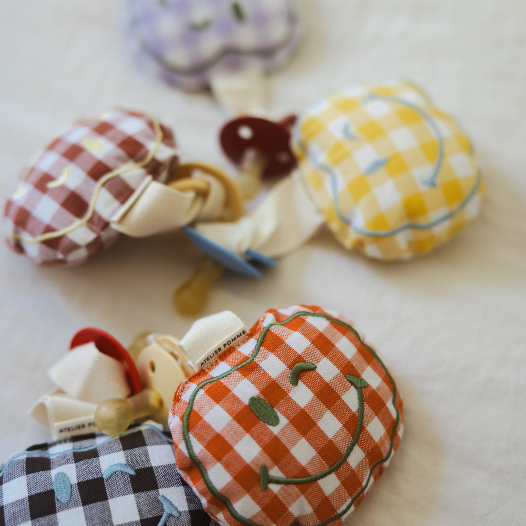 PACIFIER CLOTH - POMME - CHECKED BUTTER YELLOW