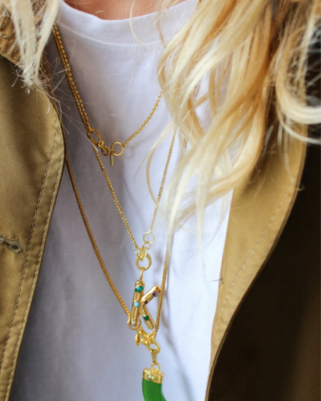 INITIAL LETTERS WITH GEMSTONE