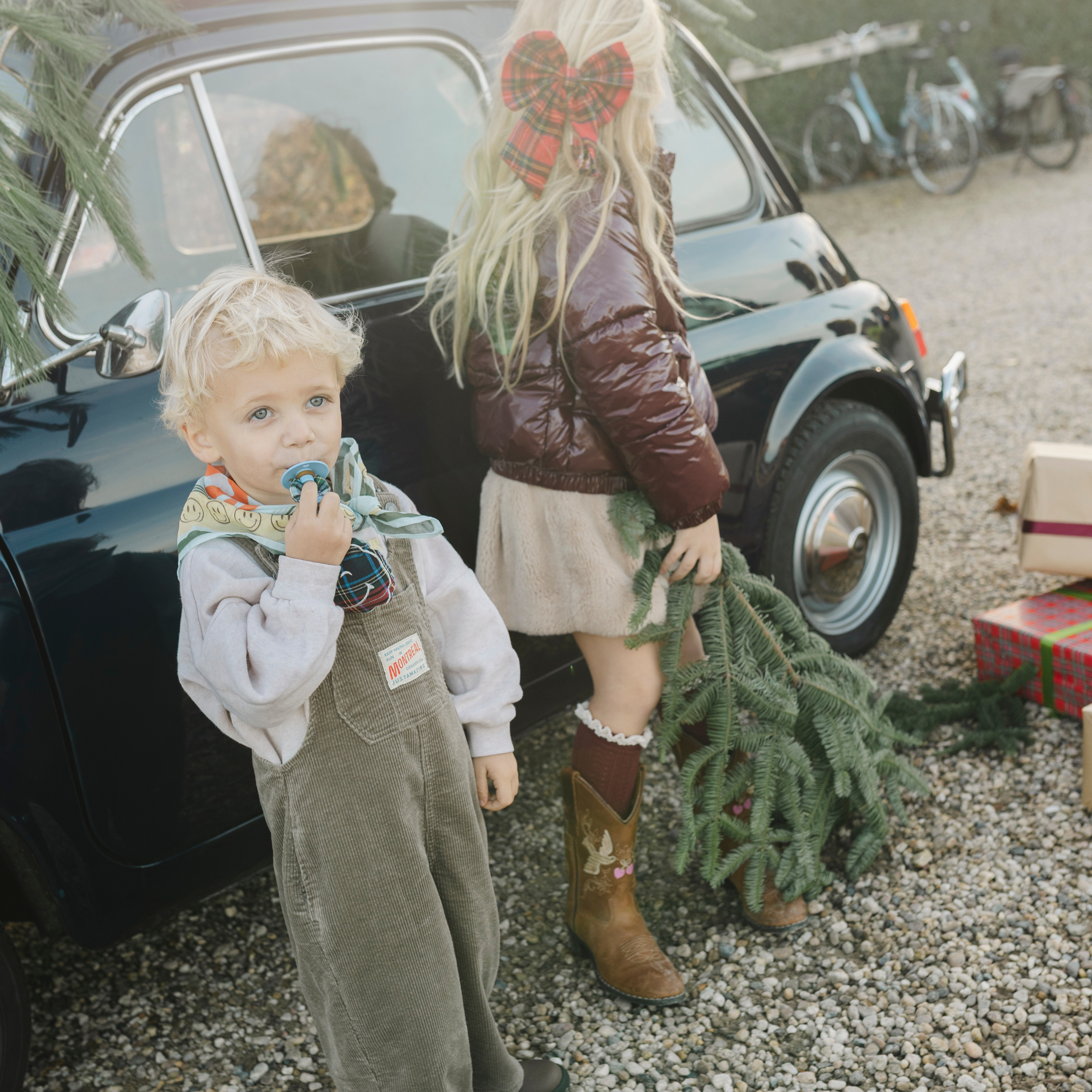 PACIFIER CLOTH POMME | PETIT TARTAN BLEU