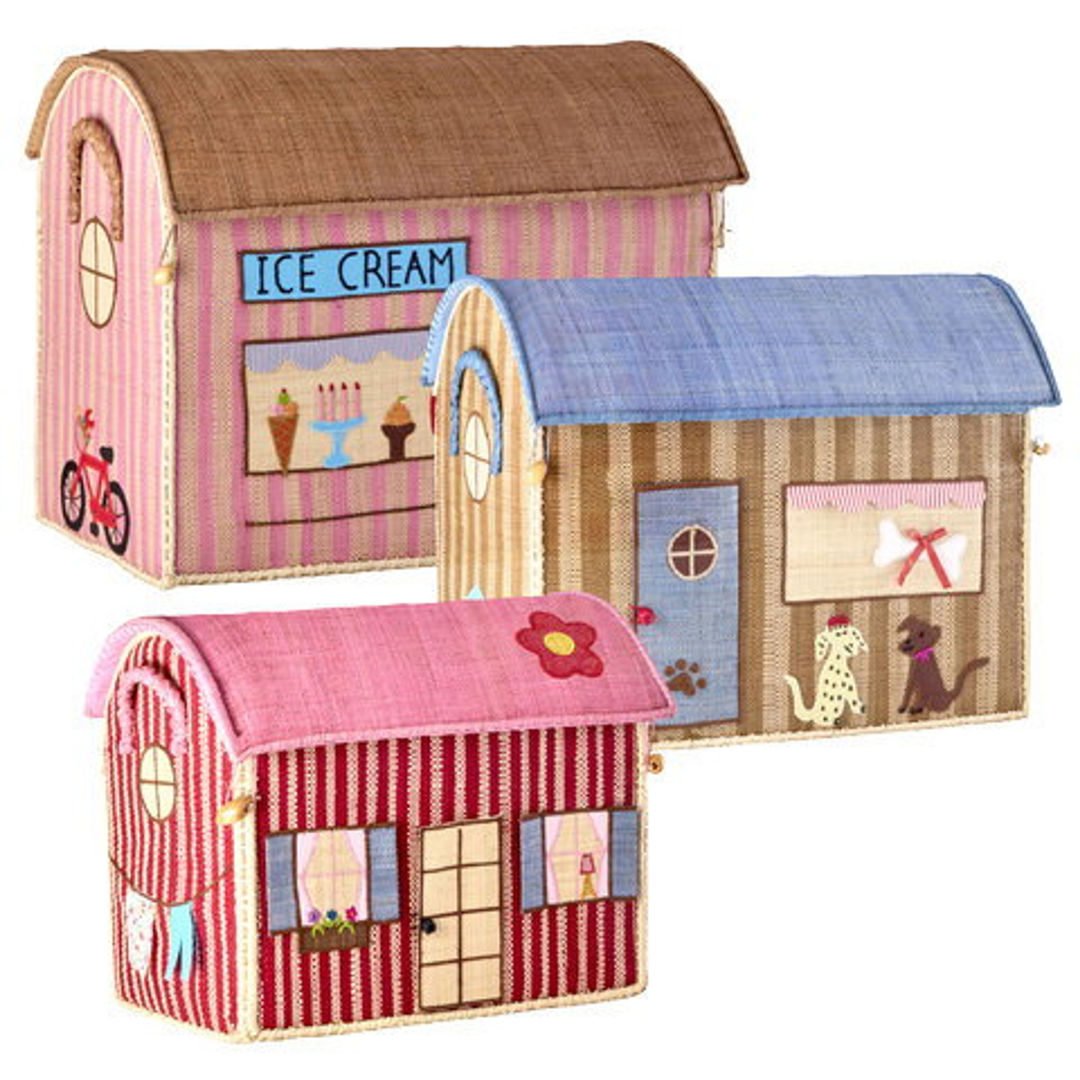 Les Petites Maisons | Raffia Toy Baskets β Set of 3