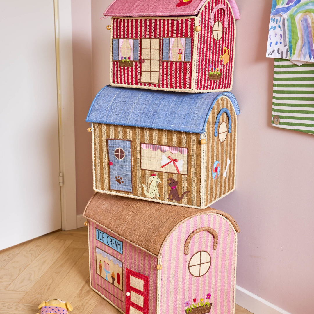 Les Petites Maisons | Raffia Toy Baskets β Set of 3