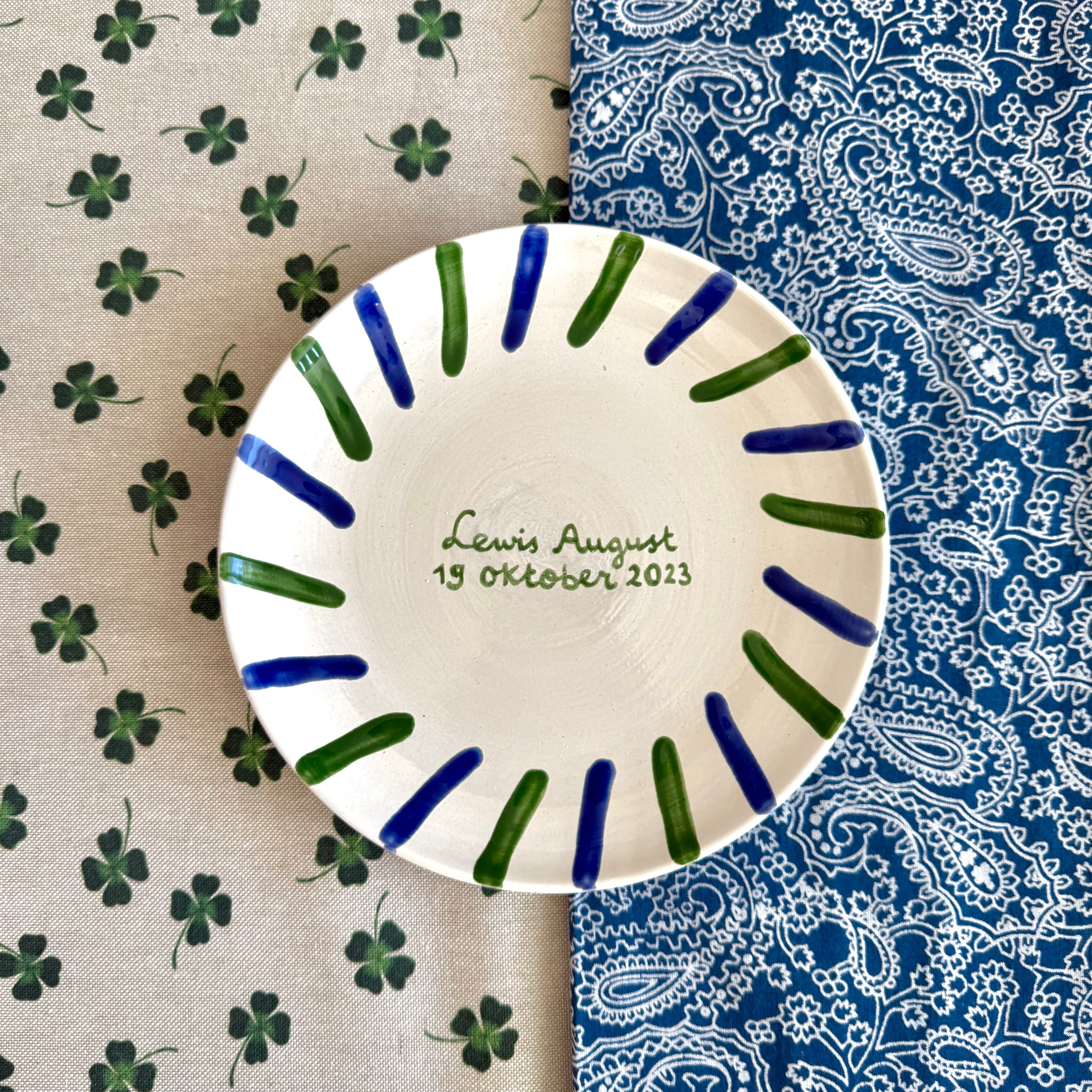 geboorte bordje in blauw en groen