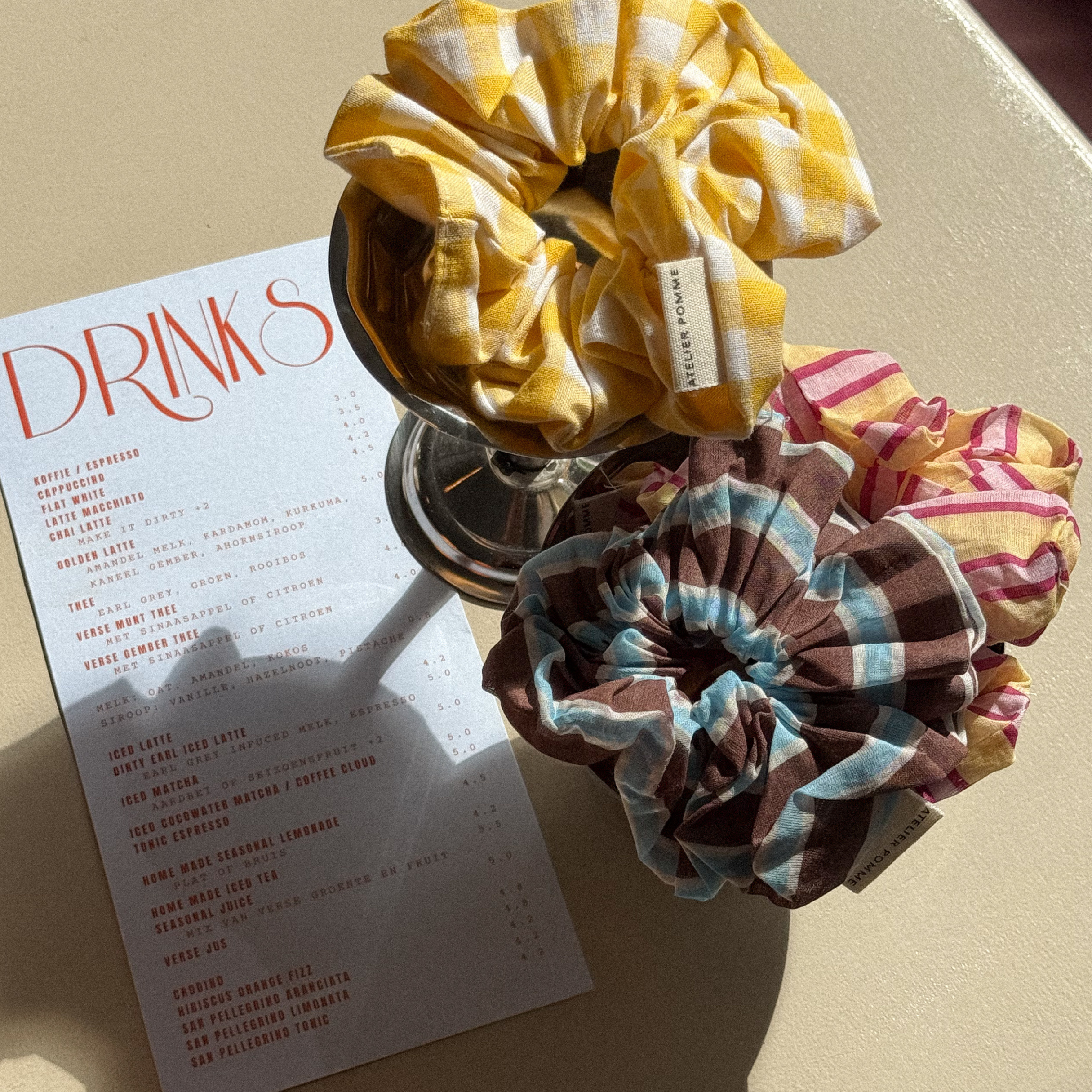 Gestreepte scrunchies