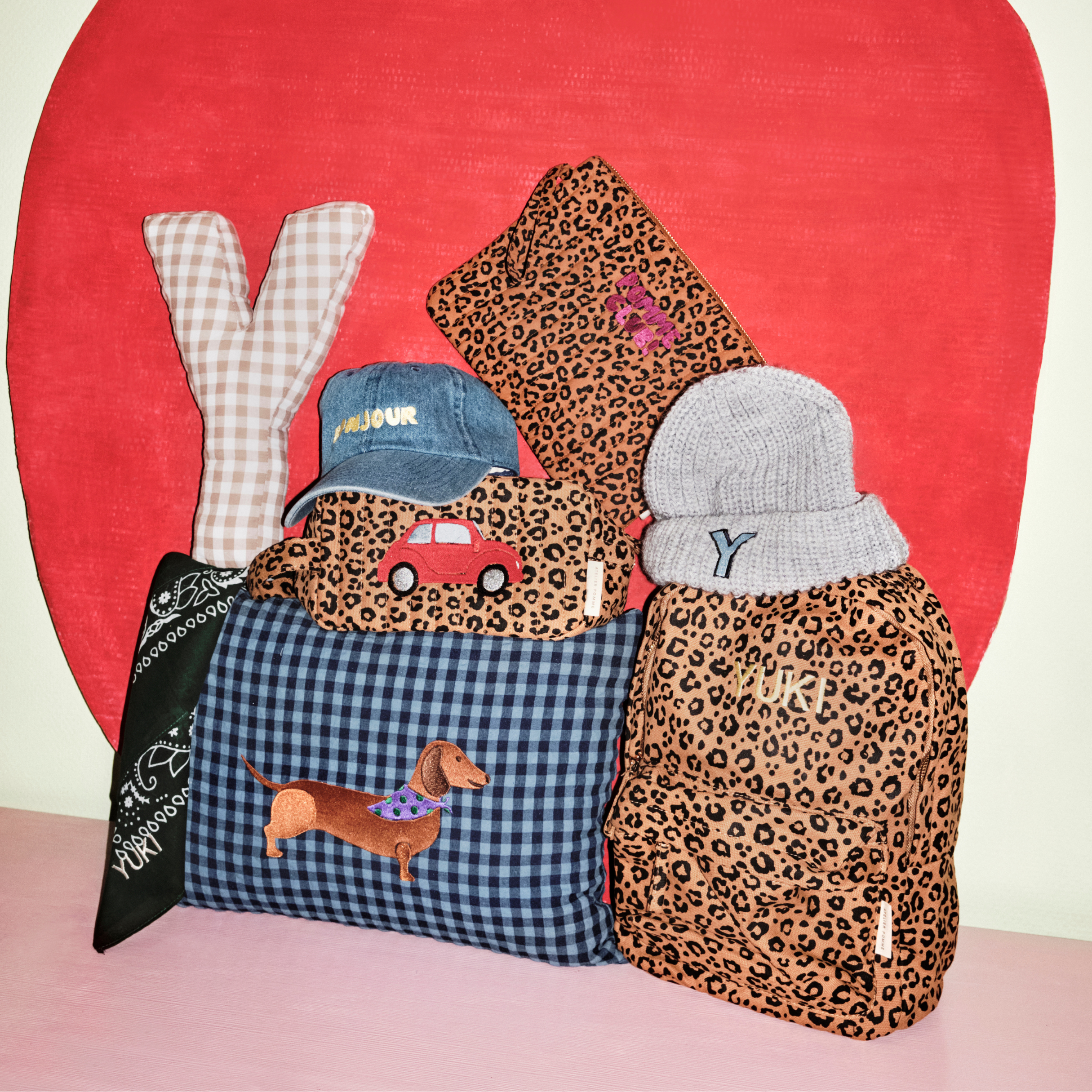 blauw geruiten kussen personalisatie