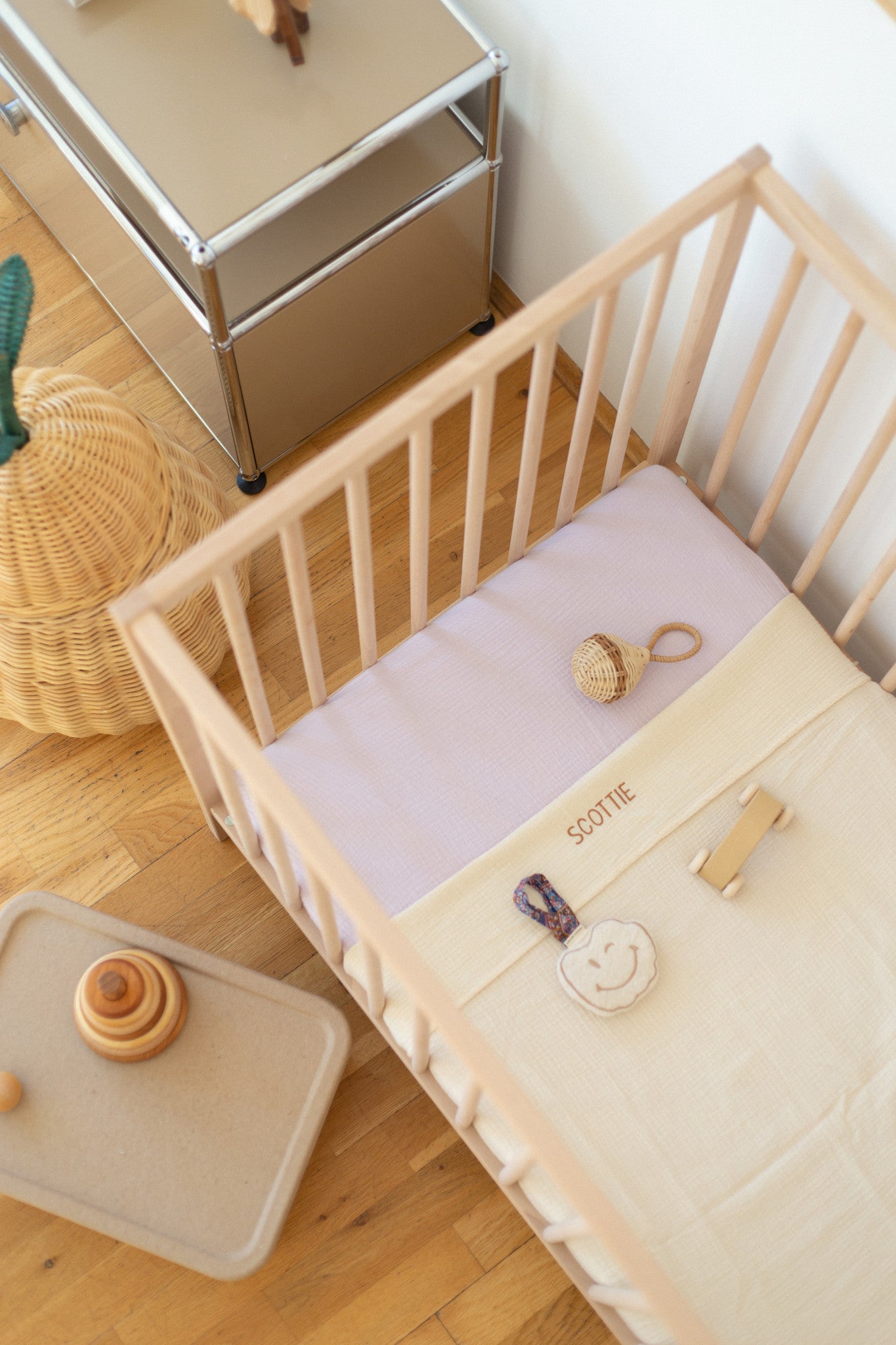 Fitted sheet cot lucky lila