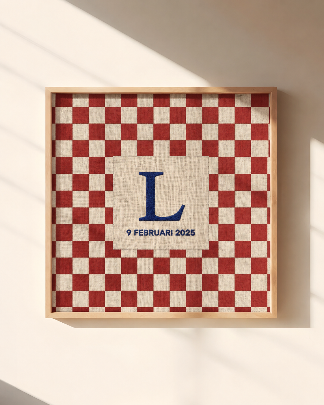 INITIAL POSTER | CHECKED BURGUNDY