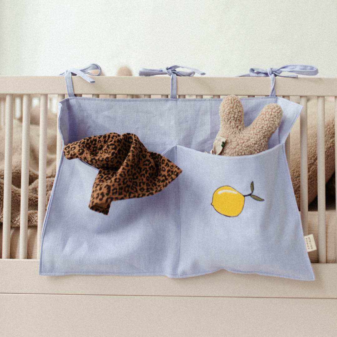 Linen bed pocket lucky lila