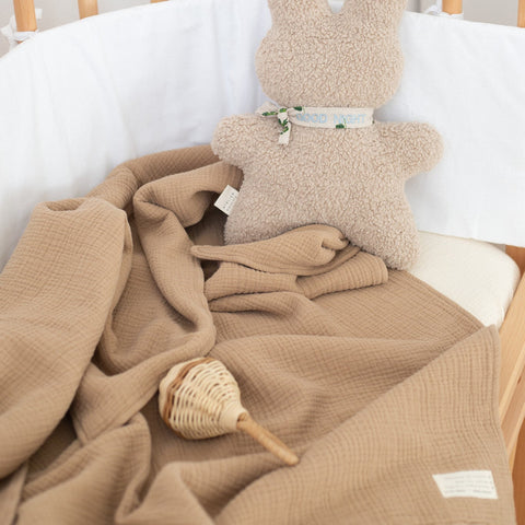 MUSLIN BLANKET FINE BROWN | CRIB
