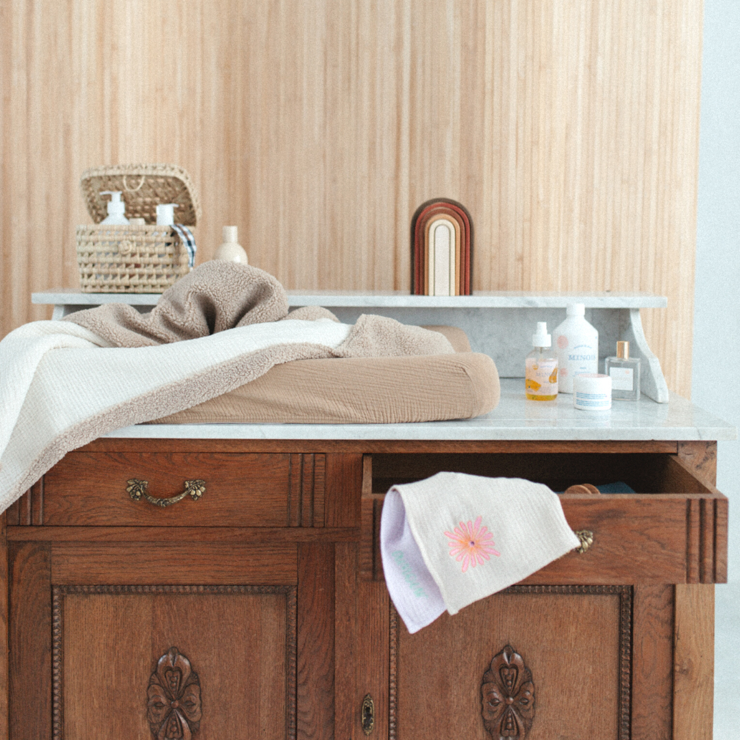 Petit towel bonjour beige