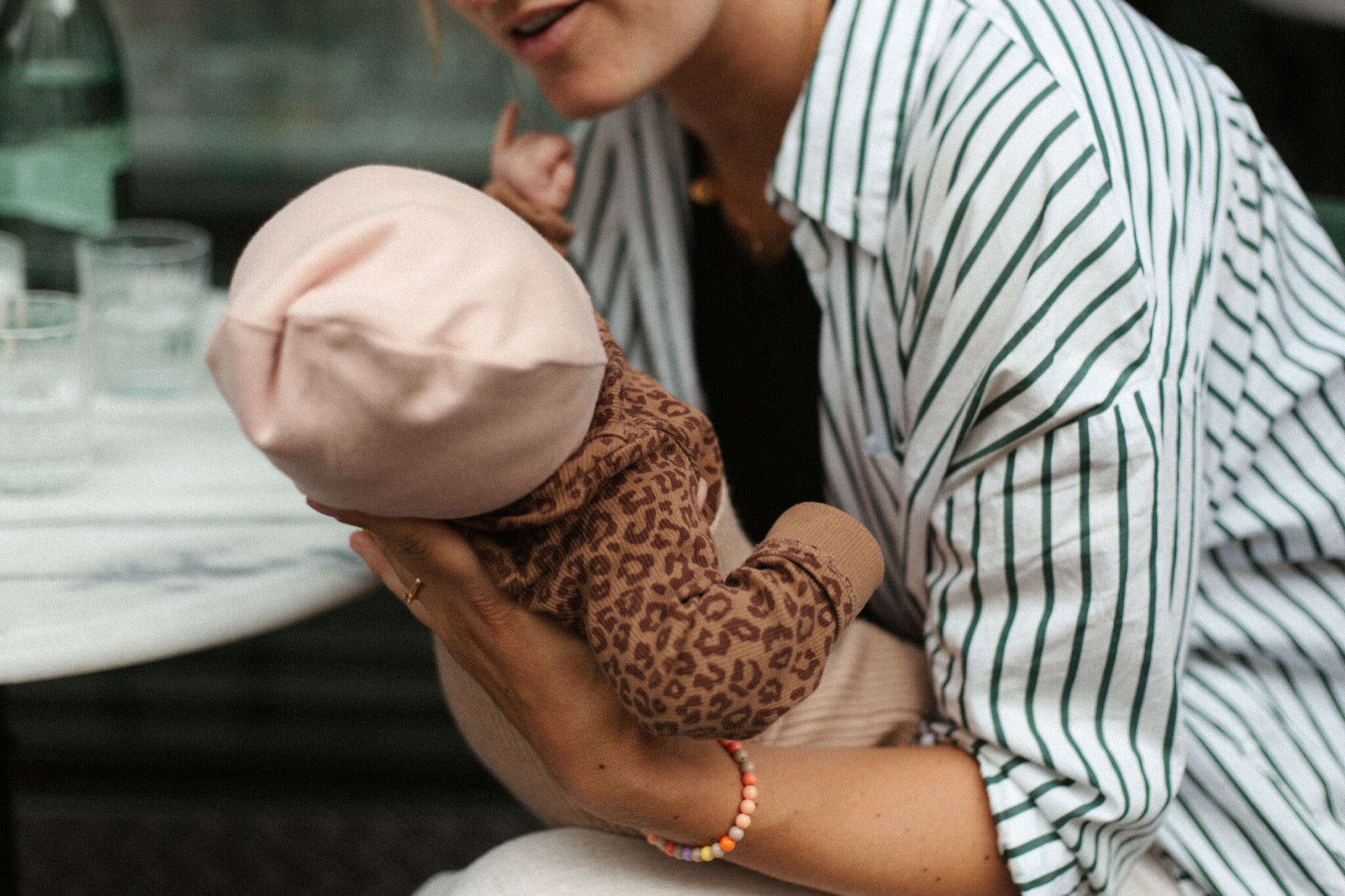 Romper wrap the baby leopard