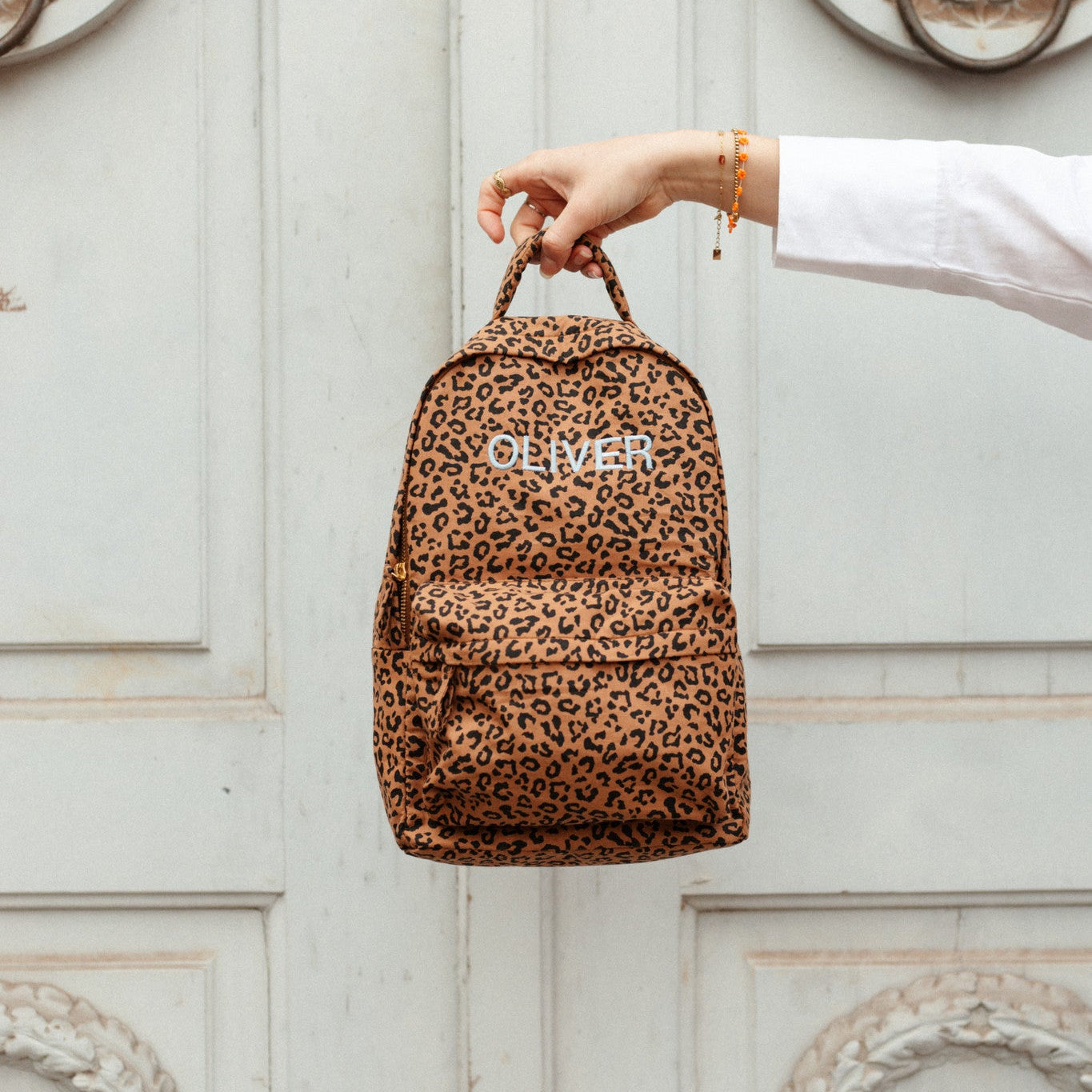 rugzak met panterprint voor kinderen met naam