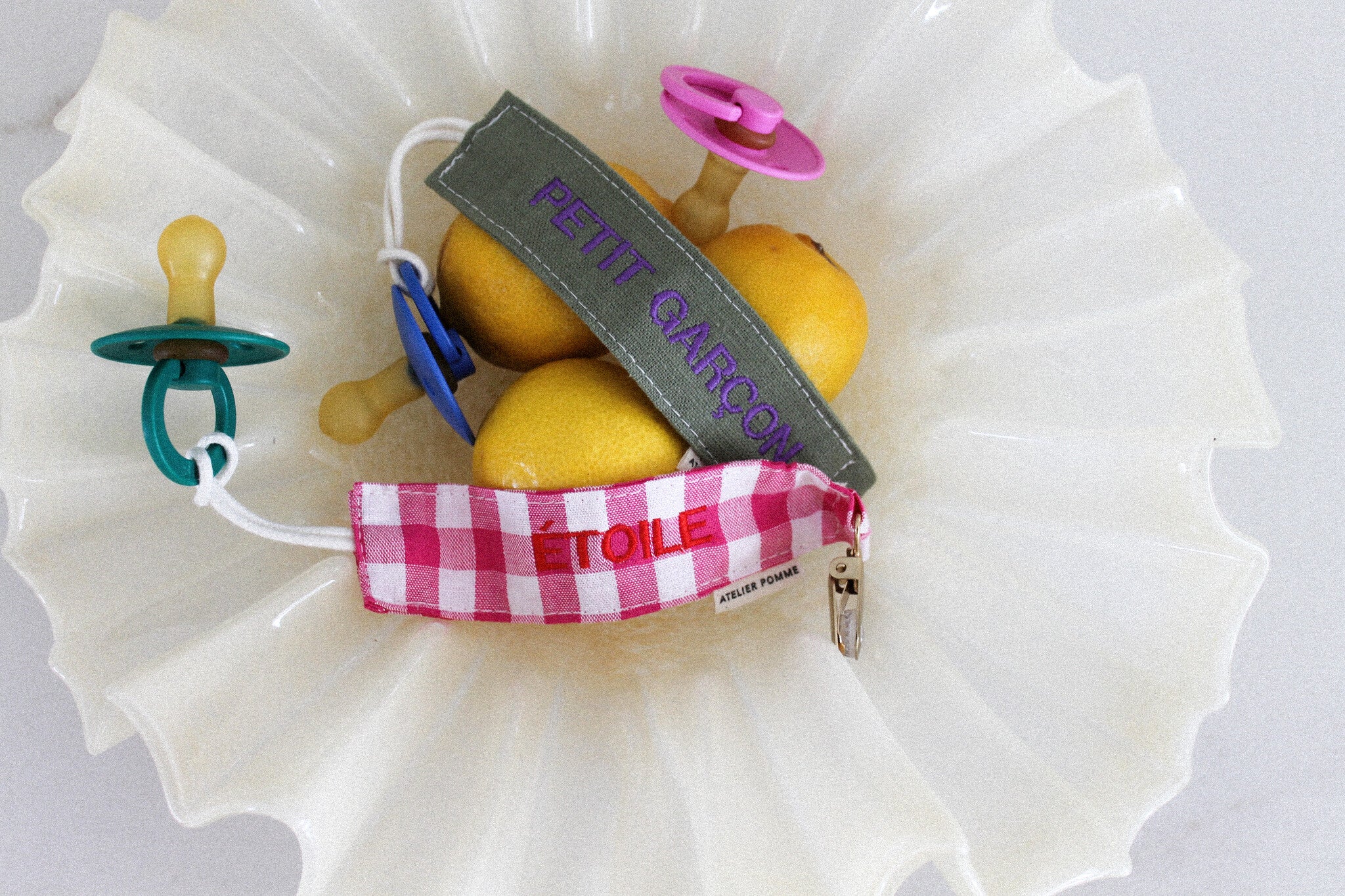 PACIFIER CORD CHECKED | BLOWY BUBBLEGUM