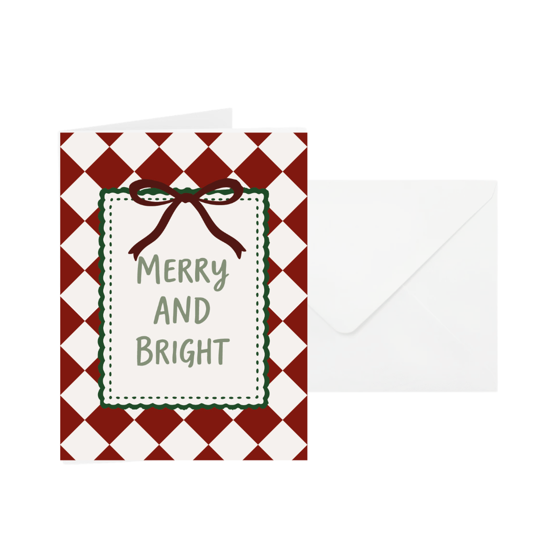 WENSKAART | GINGHAM MERRY & BRIGHT