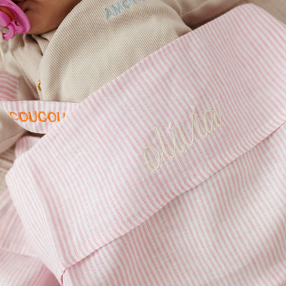 FLAT SHEET COT - LOVELY LINEN PINKY PROMISE