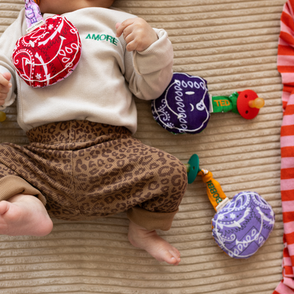 PACIFIER CLOTH - POMME -  BANDANA DOUCE ROUGE