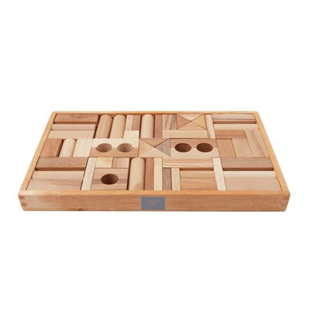 WOODEN BLOCKS IN TRAY - 54 PCS