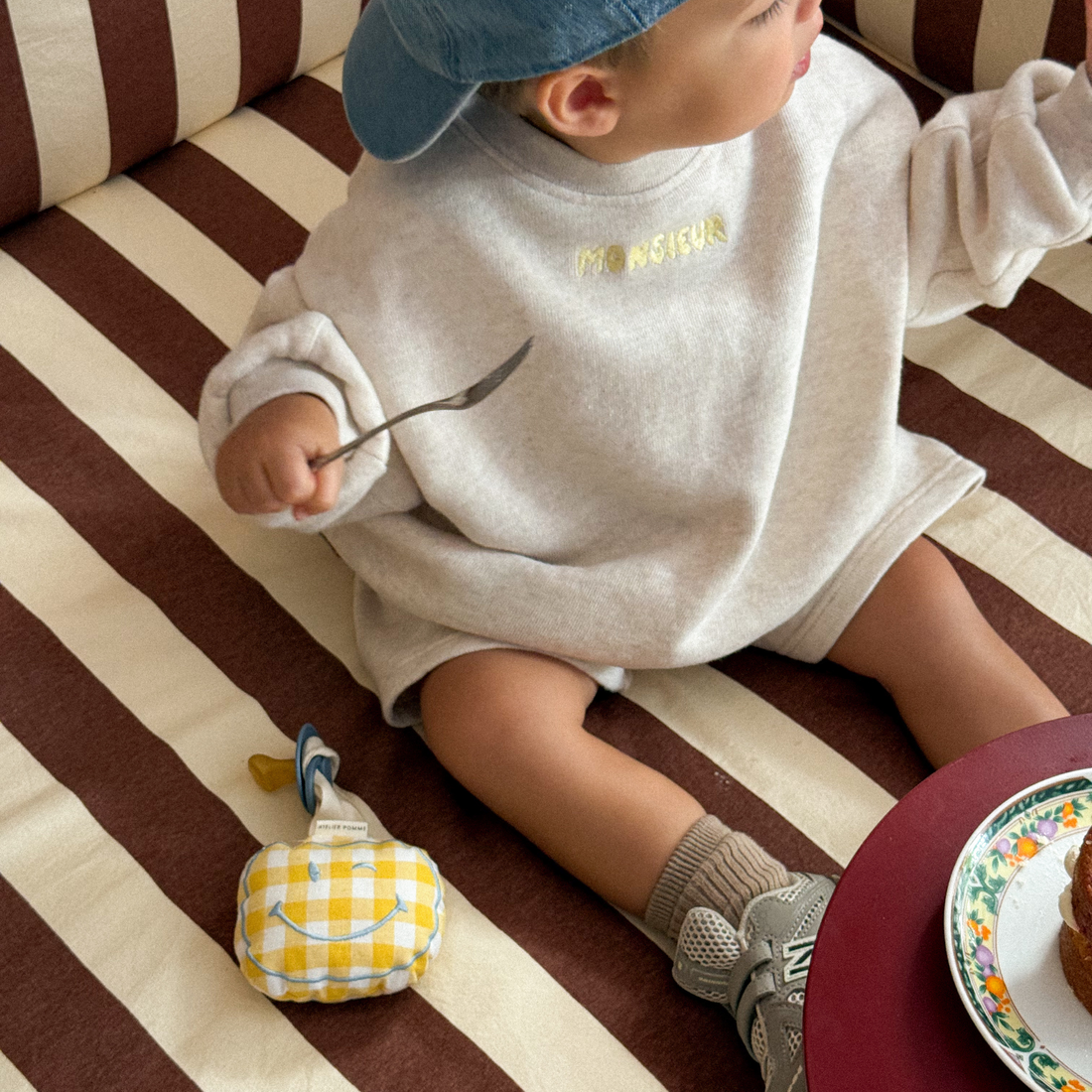PACIFIER CLOTH - POMME - CHECKED BUTTER YELLOW