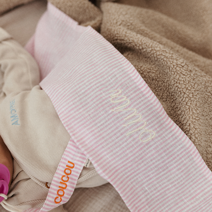 FLAT SHEET COT - LOVELY LINEN PINKY PROMISE