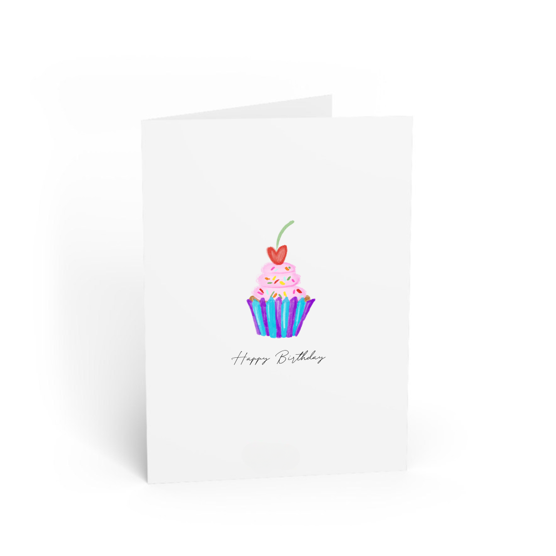 WENSKAART - HAPPY BIRTHDAY - CUPCAKE