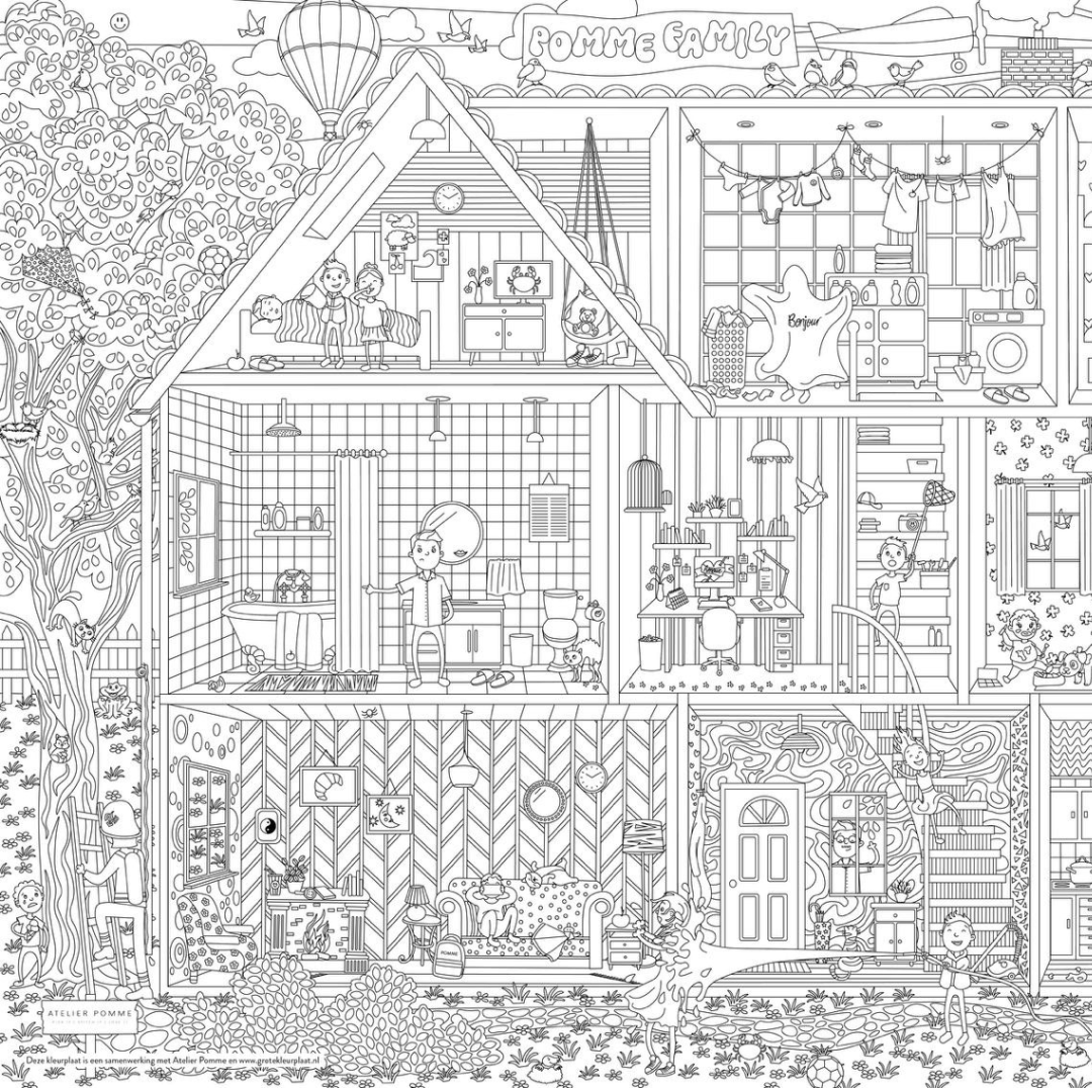 POMME FAMILY - GIANT COLORING PAGE