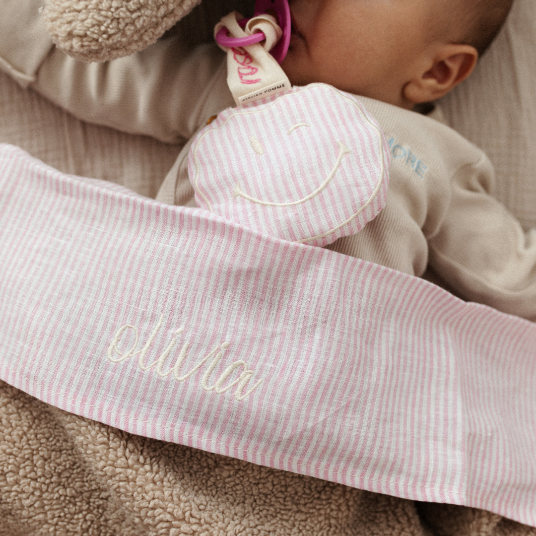 FLAT SHEET CRIB - LOVELY LINEN PINKY PROMISE