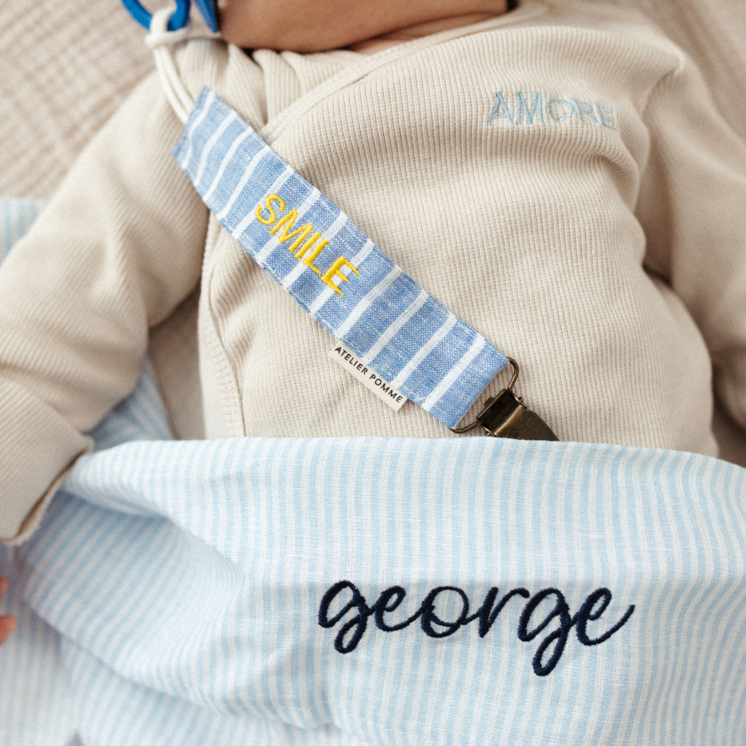 FLAT SHEET COT - LOVELY LINEN DREAMY BLUE