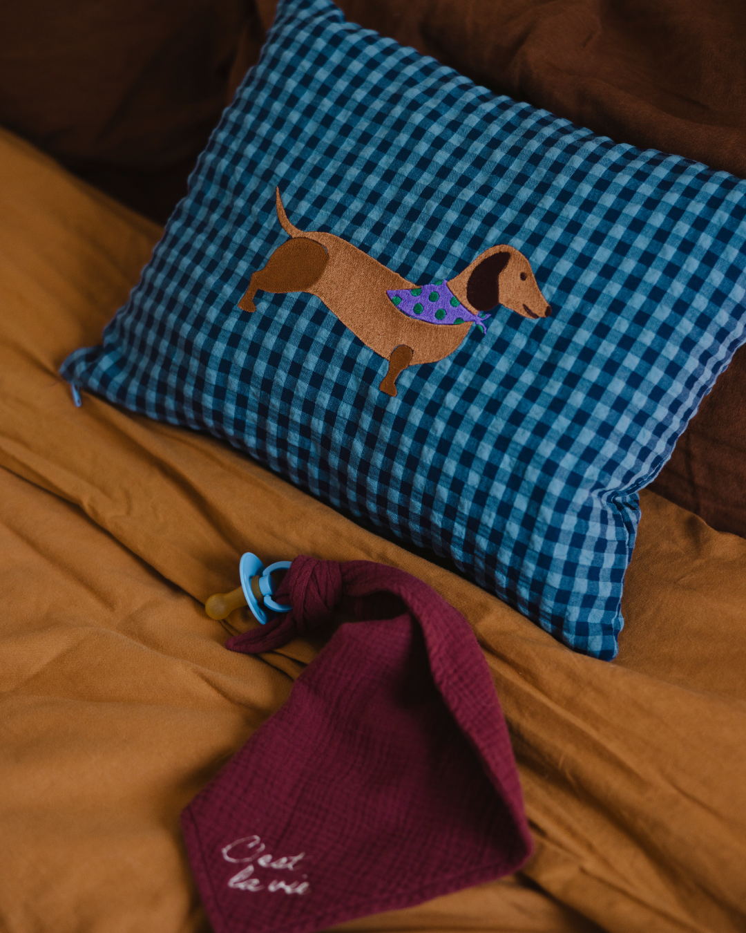 CUSHION VICHY | MISTY BLUE