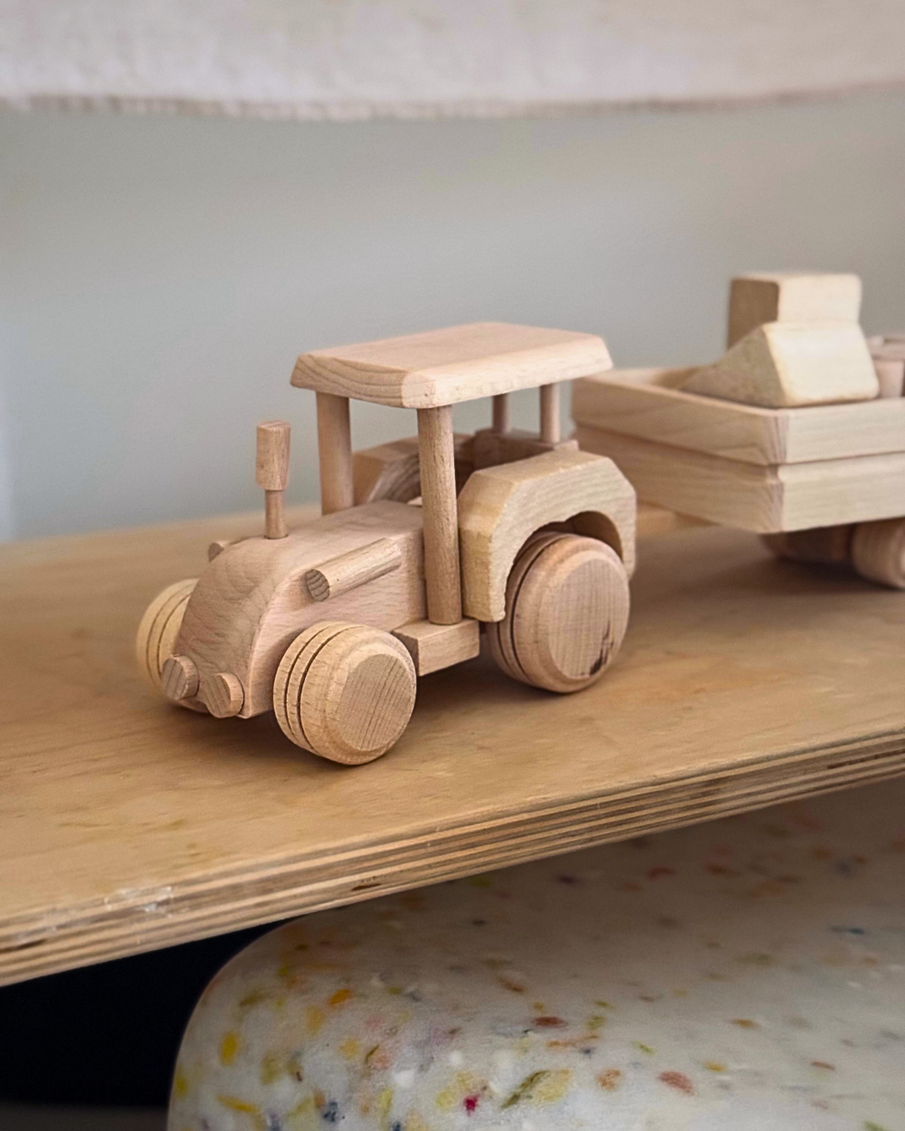 HOUTEN SPEELGOED | TRACTOR MET TRAILER & BLOKKEN