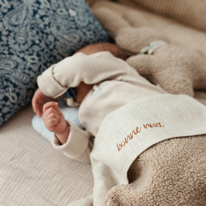 FLAT SHEET COT - LOVELY LINEN BONJOUR BEIGE