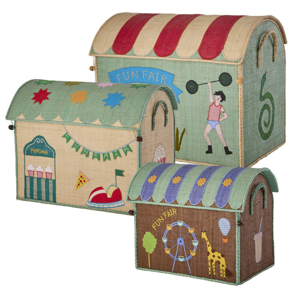 Little Carnival | Raffia Toy Baskets – Set of 3