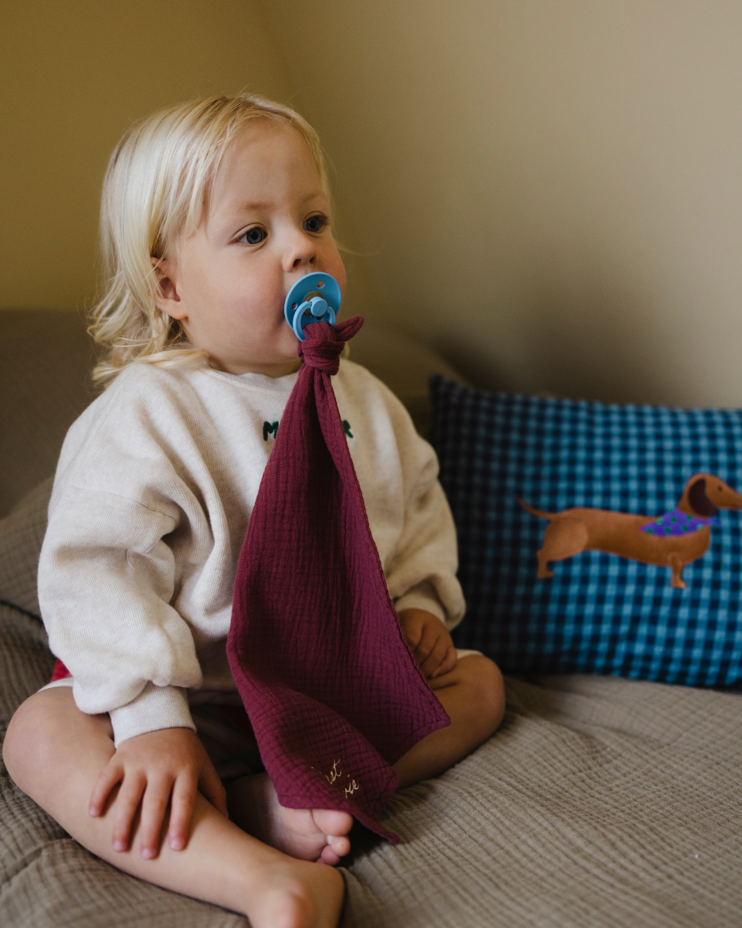 CUSHION VICHY | MISTY BLUE