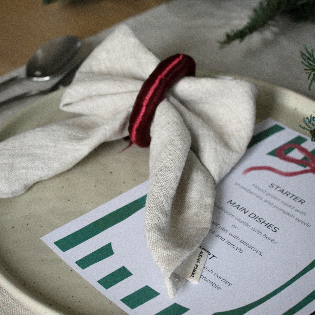 LINEN NAPKINS - BONJOUR BEIGE