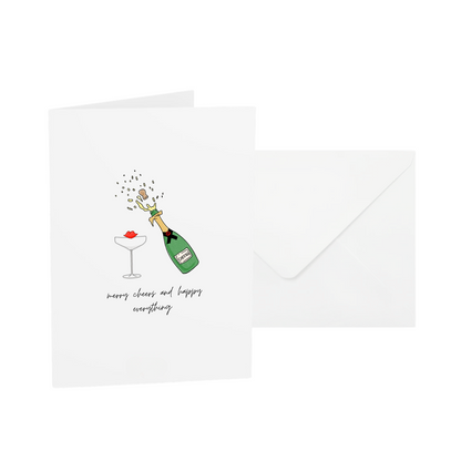 SALE - POSTCARD | MERRY CHEERS AND HAPPY EVERYTHING