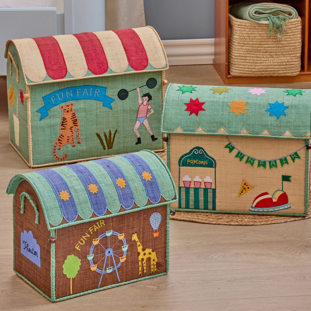 Little Carnival | Raffia Toy Baskets – Set of 3
