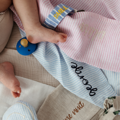 FLAT SHEET CRIB - LOVELY LINEN PINKY PROMISE