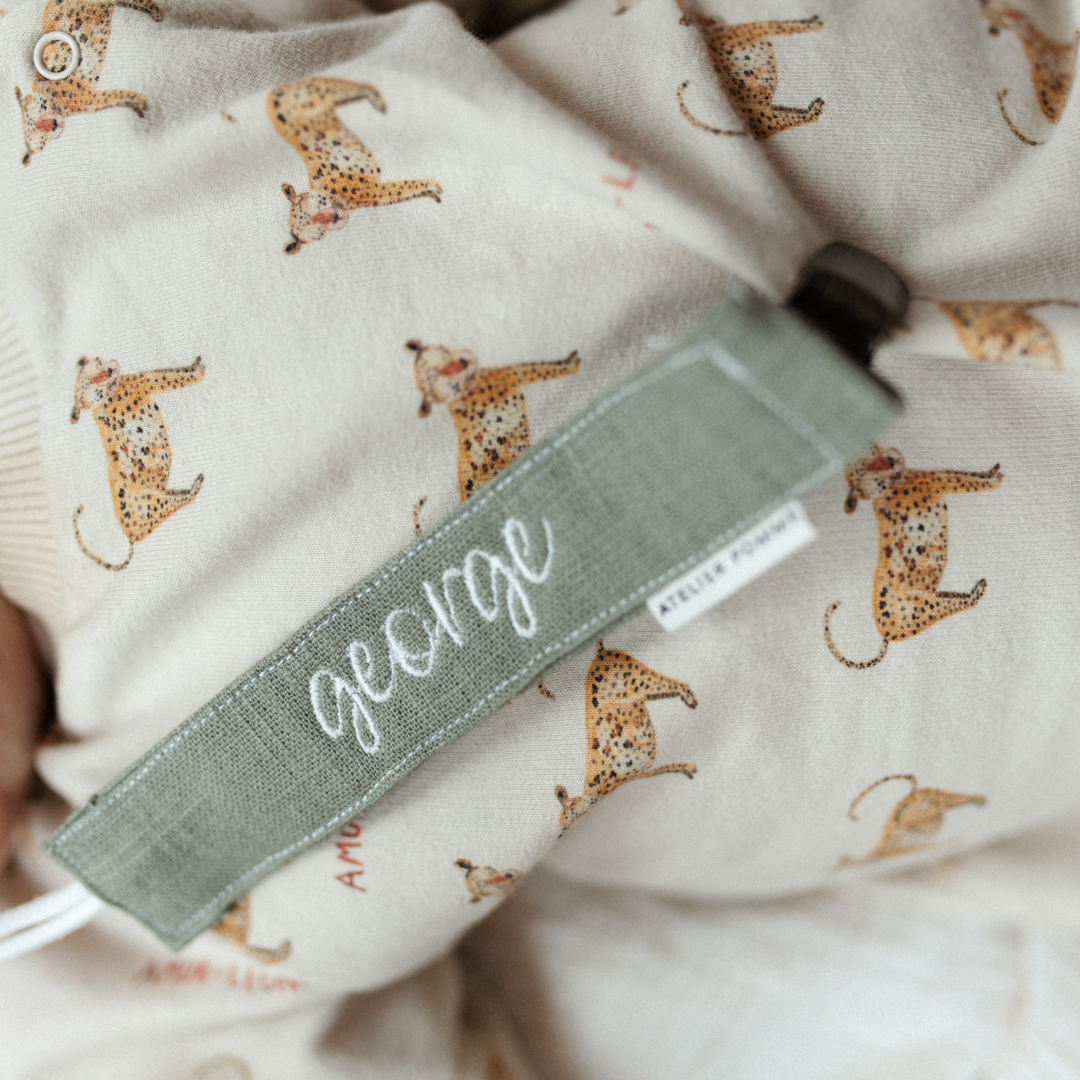 PACIFIER CORD - LINEN GOING GREEN