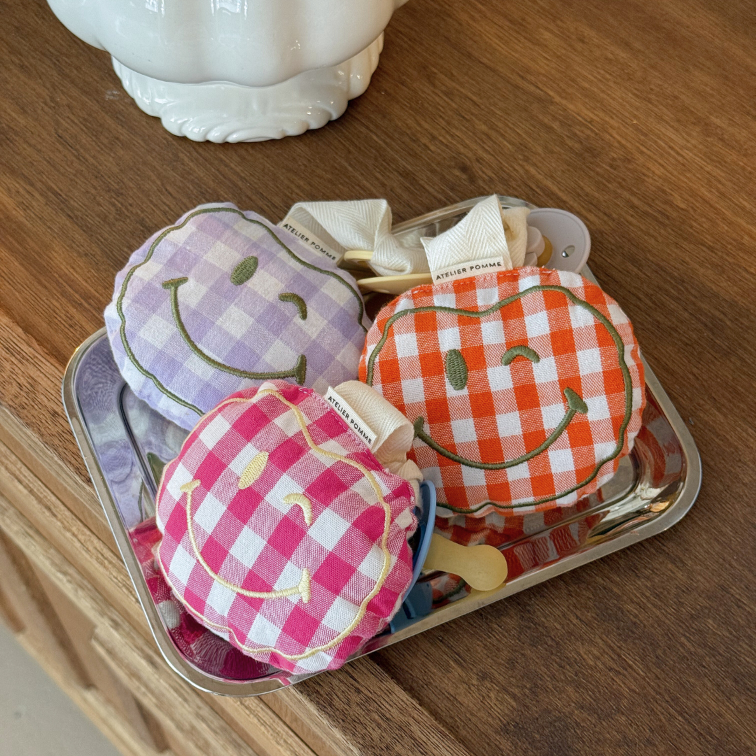 SPEENDOEKJE - POMME -  CHECKED BLOWY BUBBLEGUM