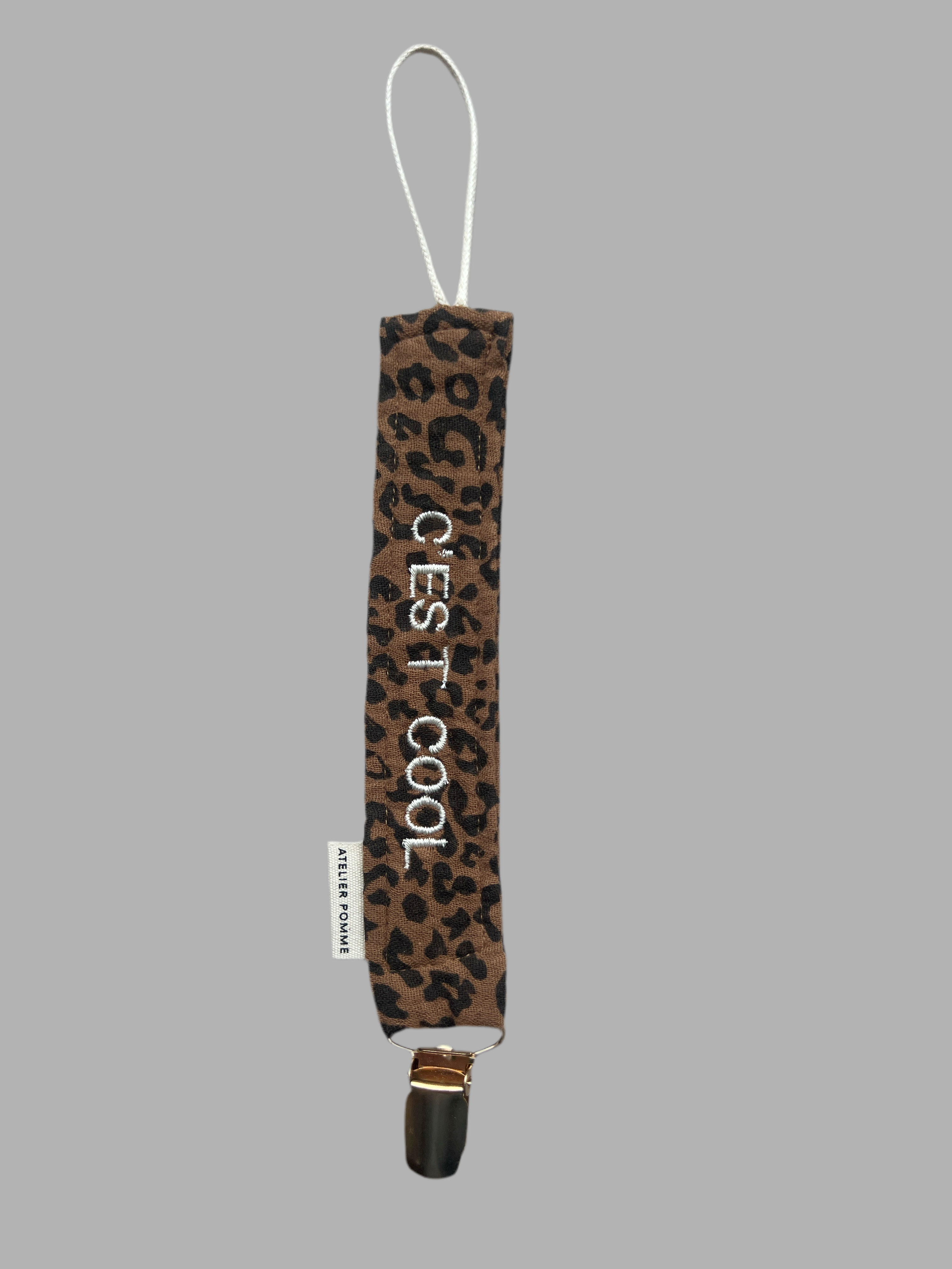 SAMPLE SALE - PACIFIER CORD LEOPARD - C&