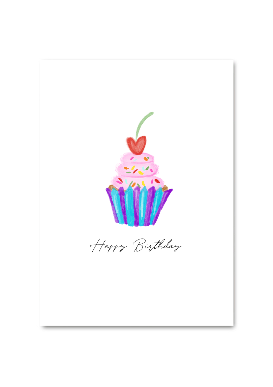 WENSKAART - HAPPY BIRTHDAY - CUPCAKE