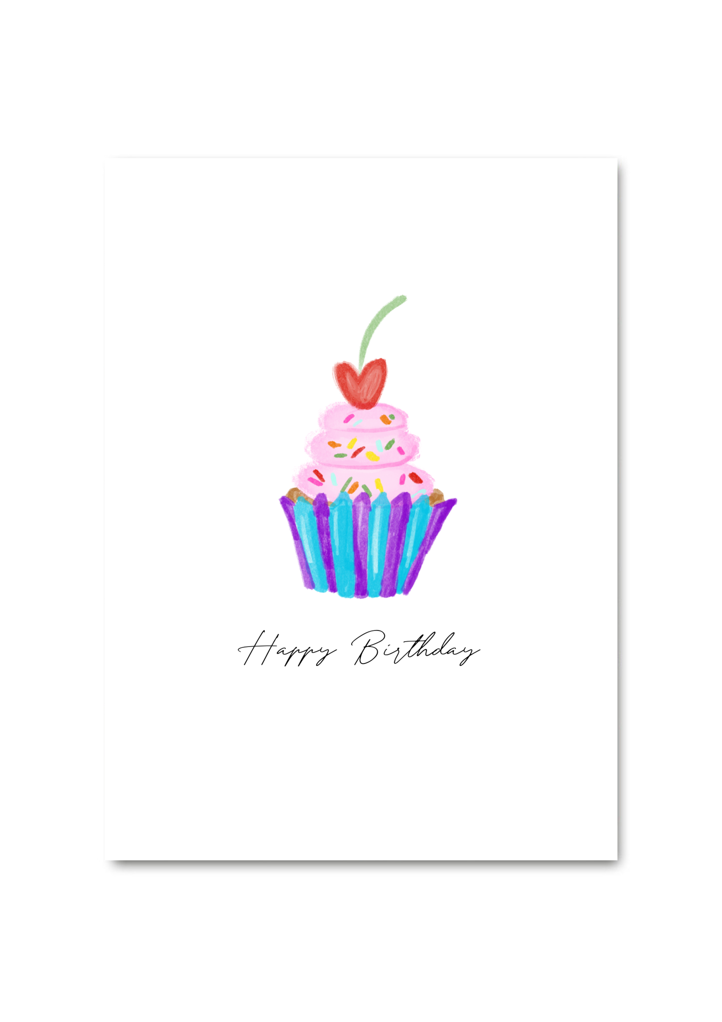 WENSKAART - HAPPY BIRTHDAY - CUPCAKE