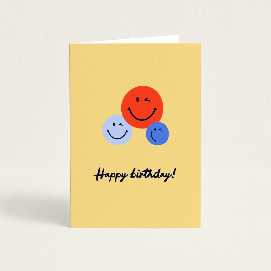 Wenskaart | Happy Birthday Smiley