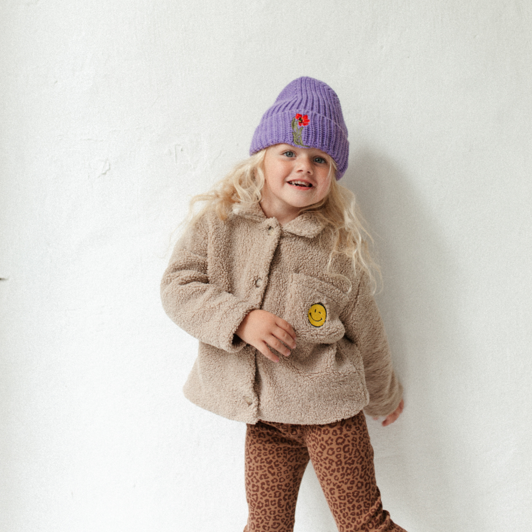 Beanie paars 