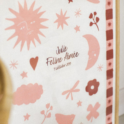 geboorte poster in roze 