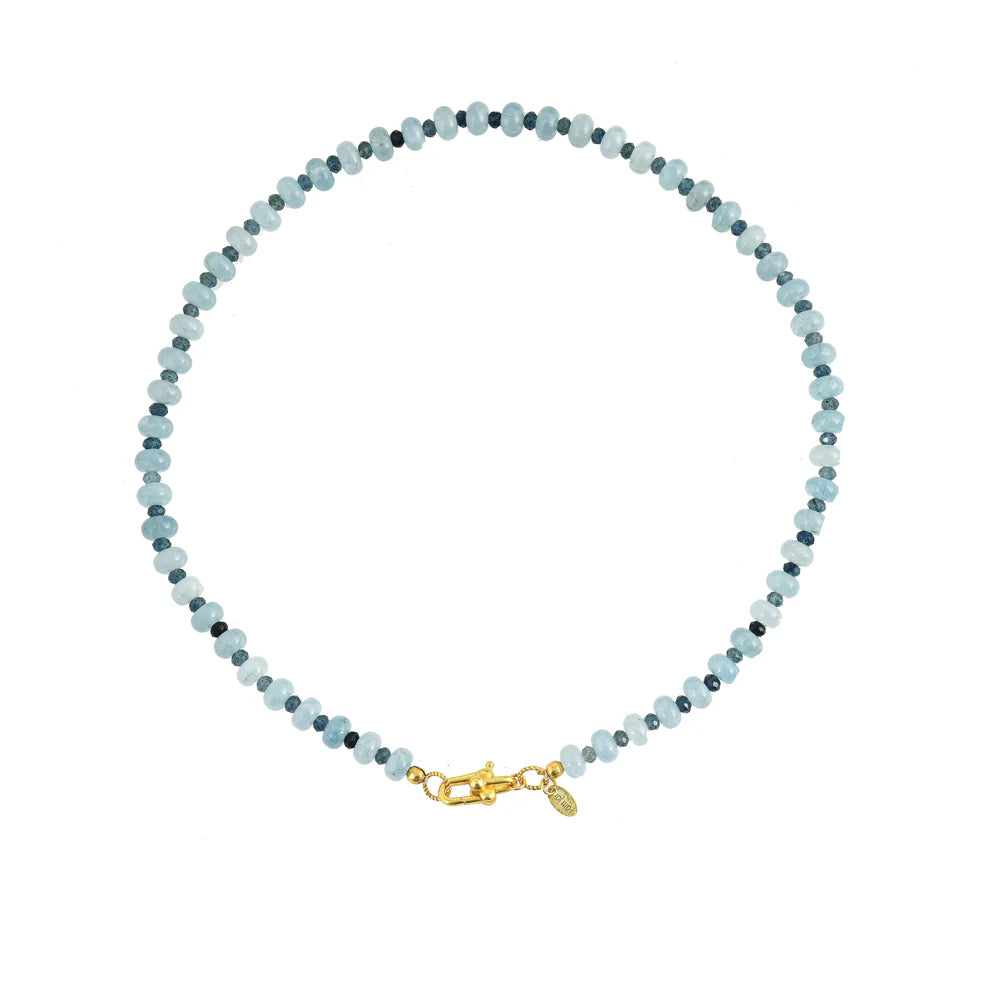 Donut-Halskette | Blauem Jade-Edelstein