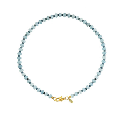 Donutketting met blauwe jade-edelsteen