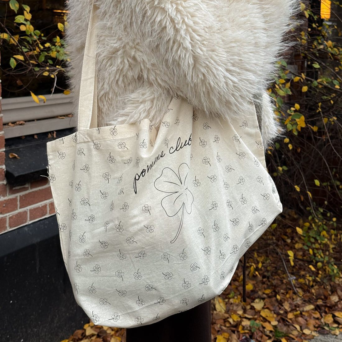 canvas tas met klavertjes