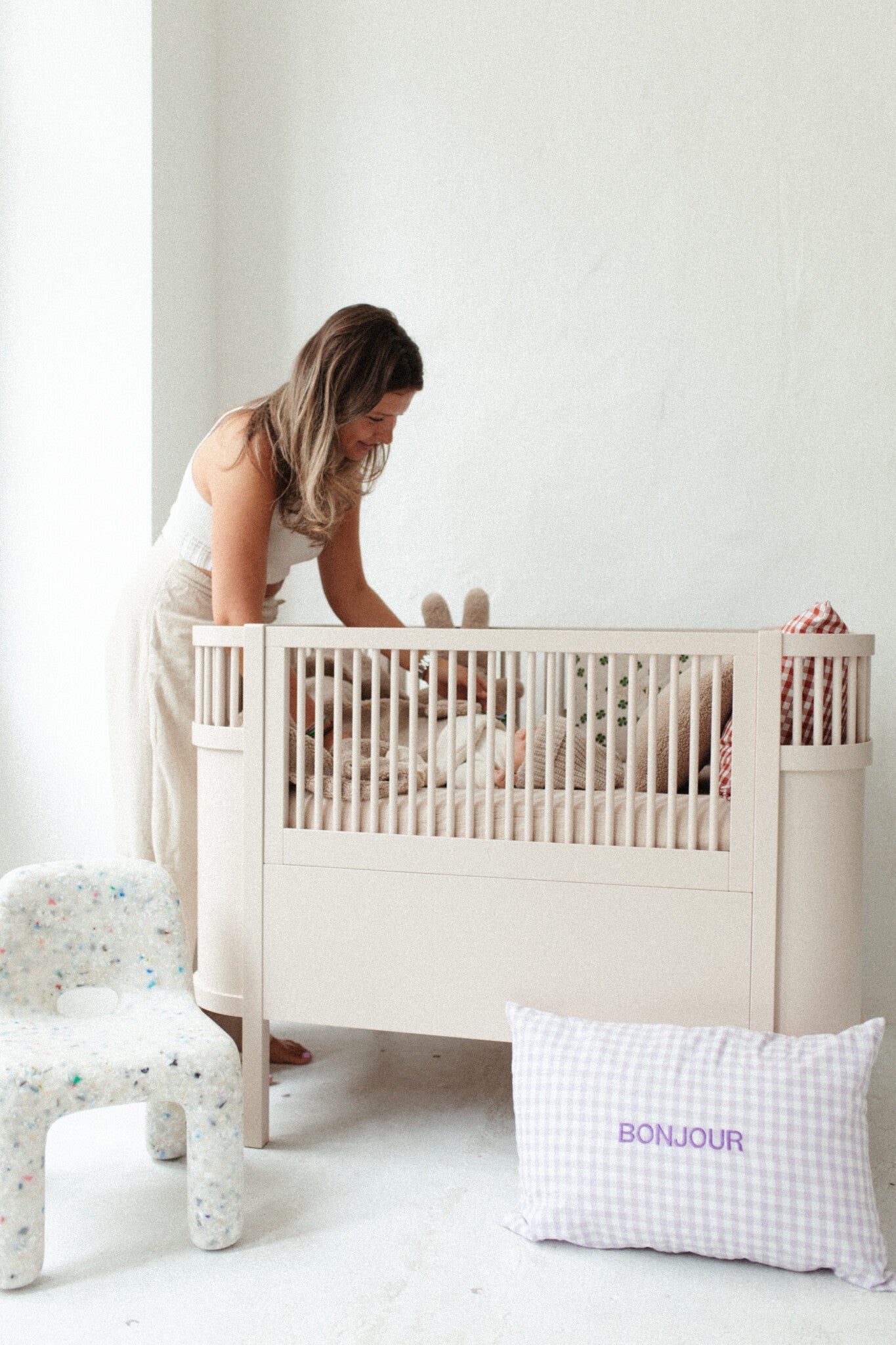 Een gepersonaliseerd, geruit kussen