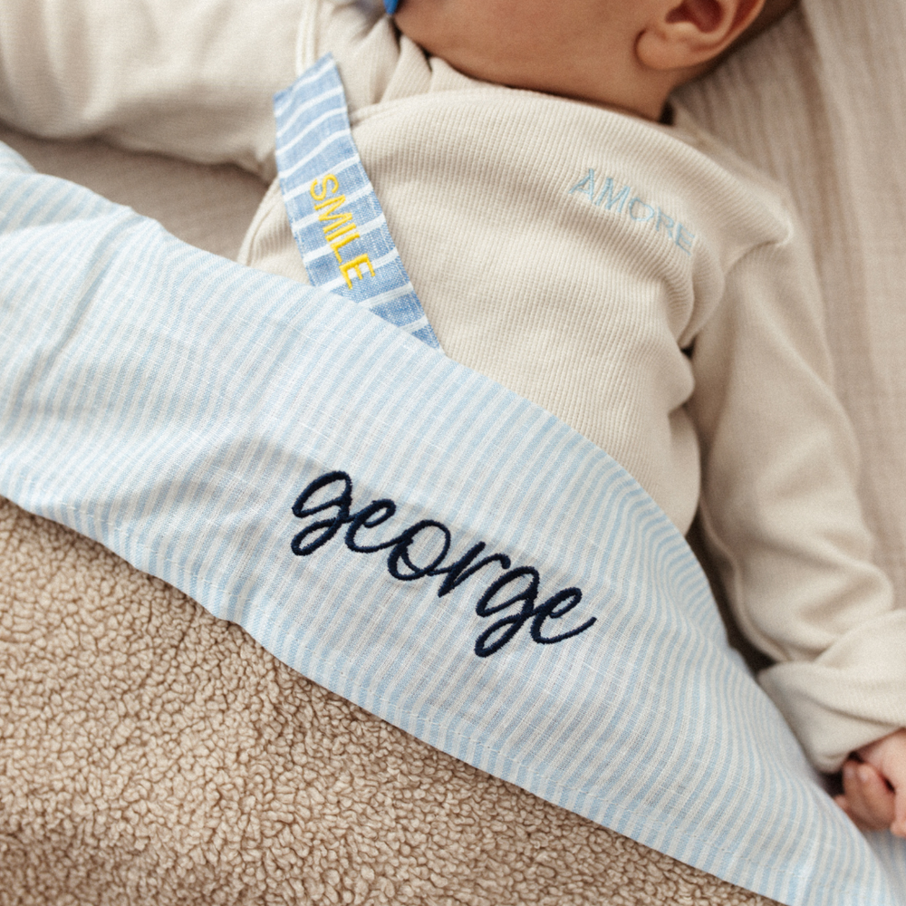 FLAT SHEET CRIB LOVELY LINEN | DREAMY BLUE
