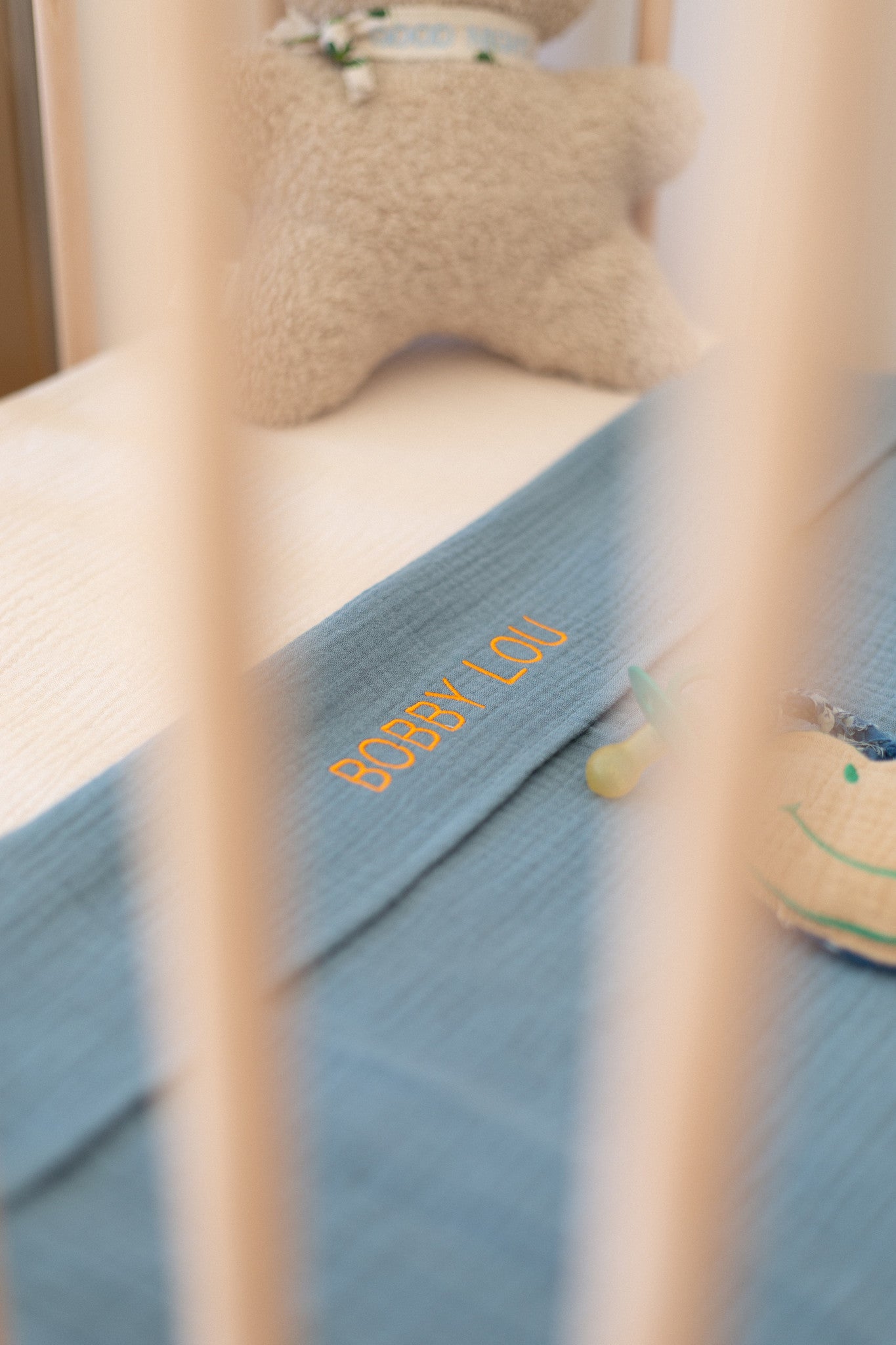 Flat sheet cot misty blue 